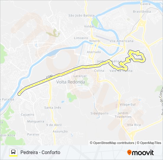 205B bus Line Map