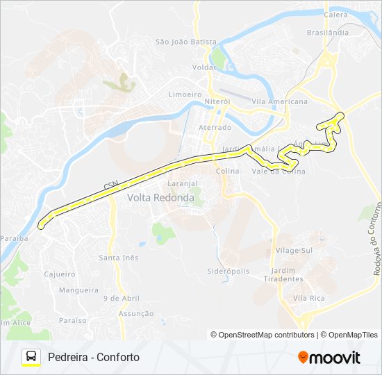 205B bus Line Map