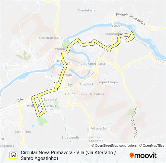 215A Bus Line Map