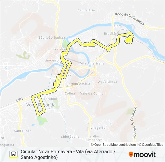 215A Bus Line Map