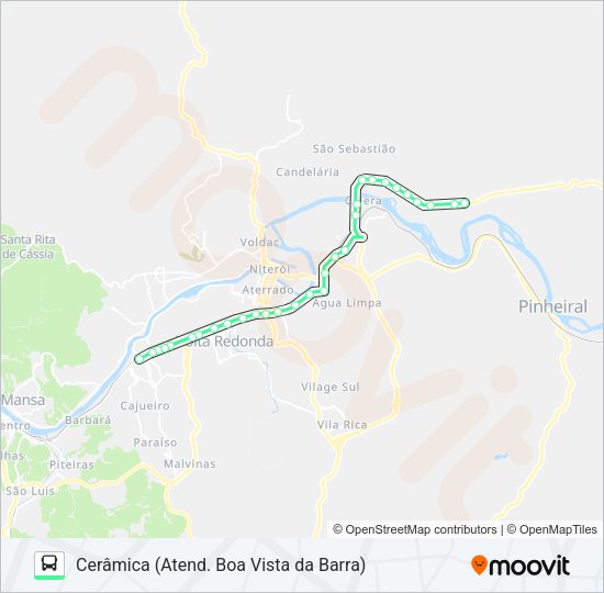 Mapa da linha P720 de ônibus