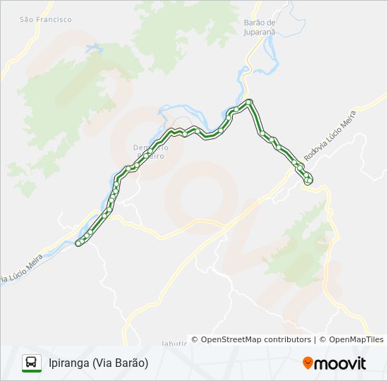 Mapa da linha IPIRANGA de 