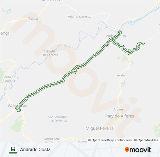 Mapa da linha ANDRADE COSTA de 