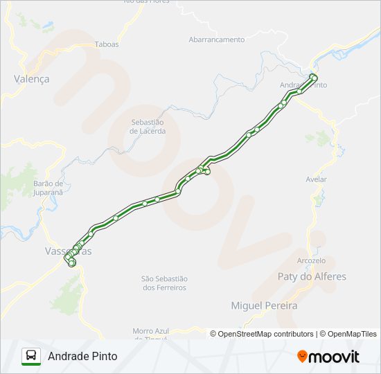 Mapa da linha ANDRADE PINTO de 