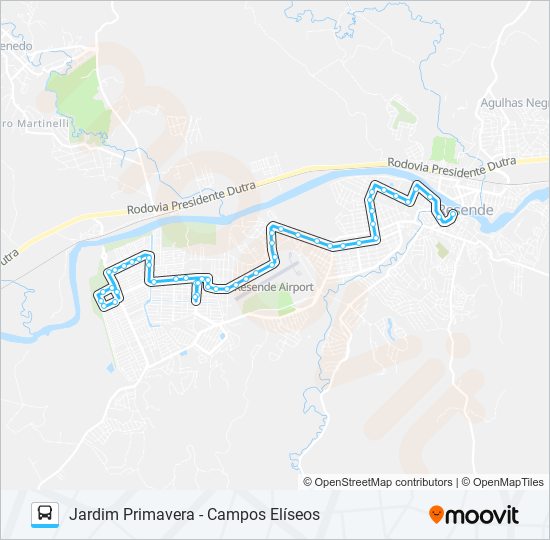 135 bus Line Map