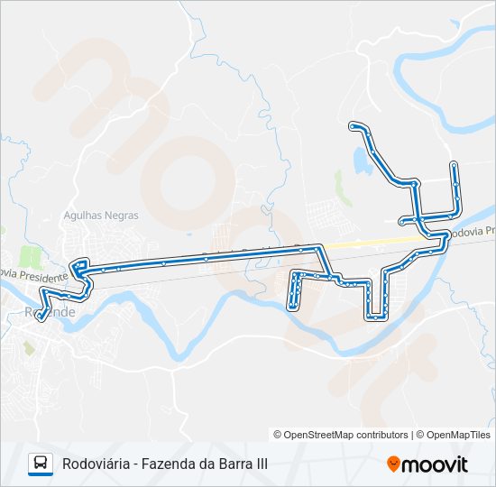 Mapa da linha 145 de ônibus