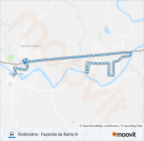 Mapa da linha 145 de ônibus