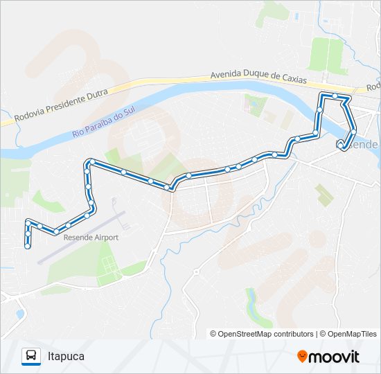 Mapa da linha 155 de ônibus