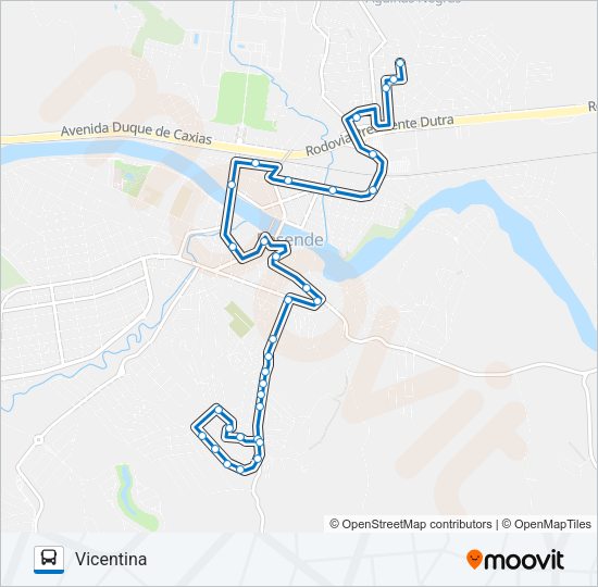 Mapa da linha 235 de ônibus
