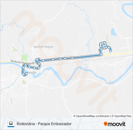 Mapa da linha 311 de ônibus