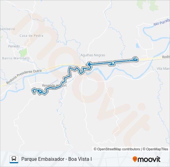 Mapa da linha 312 de ônibus
