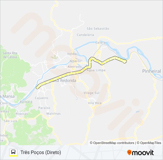 Mapa da linha 210 de ônibus
