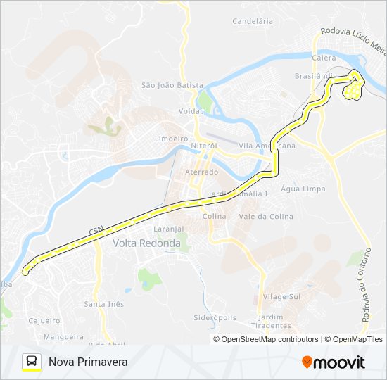 Mapa da linha 245 de ônibus