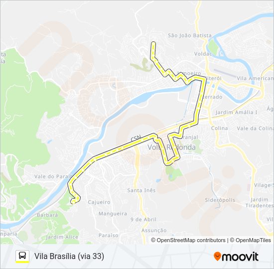 Mapa da linha 400 de ônibus