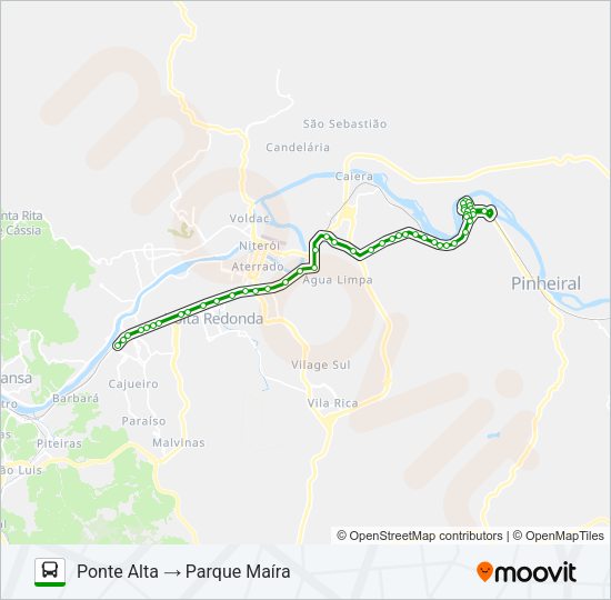 Mapa da linha 431 de ônibus