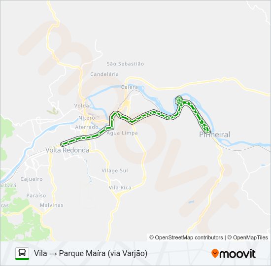 Mapa da linha 431 de ônibus