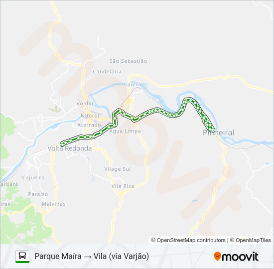 Mapa da linha 431 de ônibus