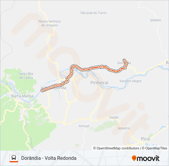 Mapa da linha P426 de ônibus