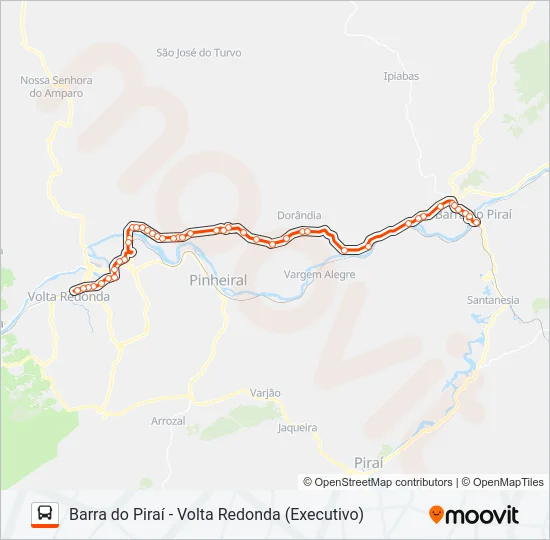 BARRA DO PIRAÍ - VOLTA REDONDA (EXECUTIVO) Bus Line Map