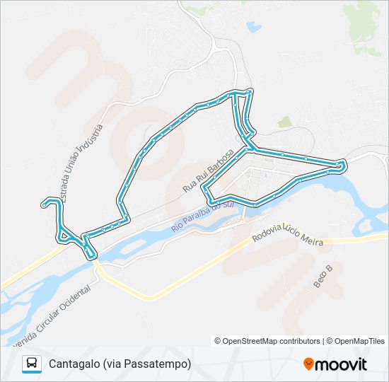 Mapa da linha 302 de ônibus