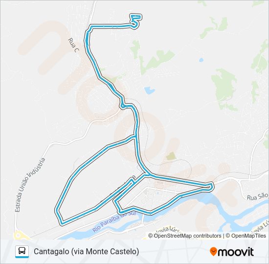 Mapa da linha 700 de ônibus