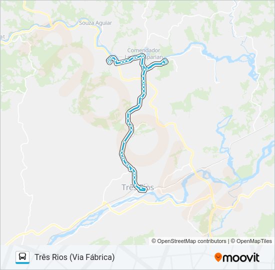 Mapa da linha P220 de ônibus
