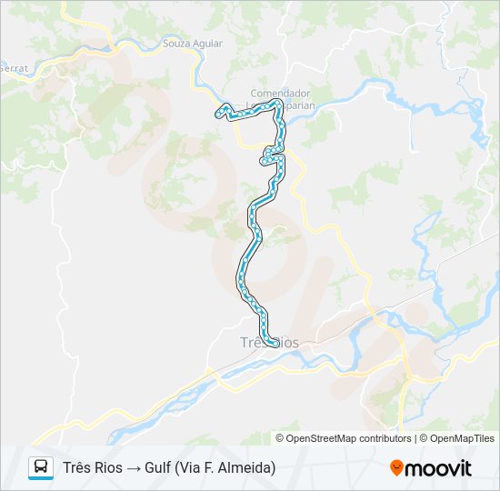 Mapa da linha P230 de ônibus