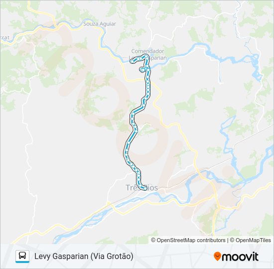 Mapa da linha P230 de ônibus