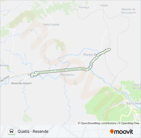 Mapa da linha P420 de ônibus