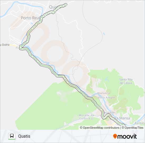 Mapa da linha P421 de ônibus