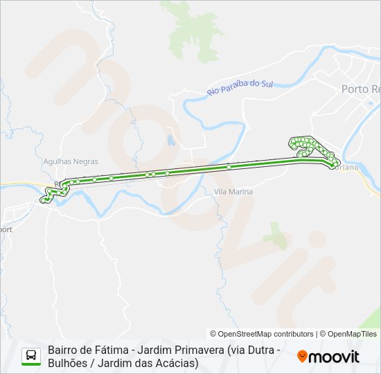 Mapa da linha P250 de ônibus