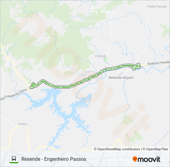 Mapa da linha P540 de ônibus