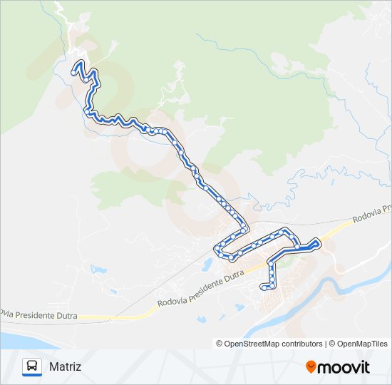 Mapa da linha PE21 de ônibus