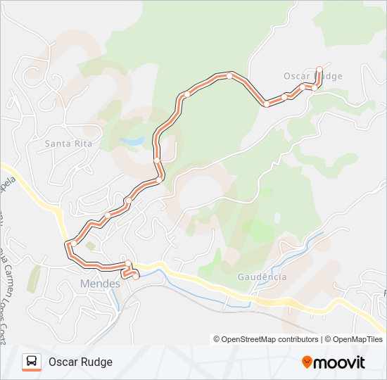 Mapa da linha OSCAR RUDGE de ônibus
