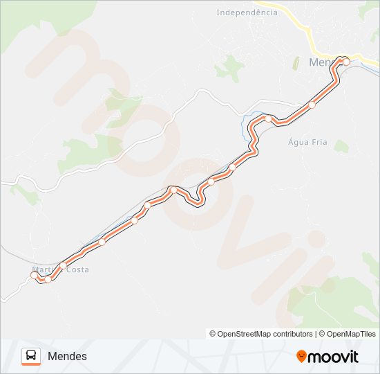 Mapa da linha MARTINS COSTA de ônibus