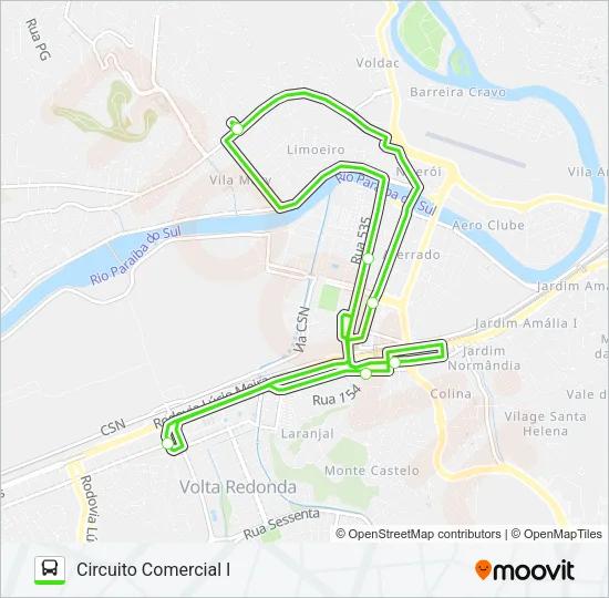 TARIFA COMERCIAL ZERO Bus Line Map