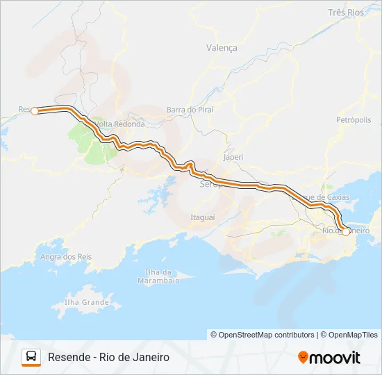 RESENDE - RIO DE JANEIRO Bus Line Map