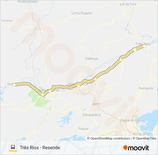 TRÊS RIOS - RESENDE Bus Line Map