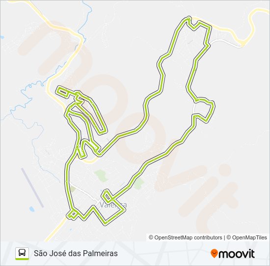 Mapa da linha SÃO JOSÉ DAS PALMEIRAS de ônibus