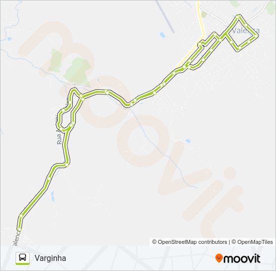 Mapa da linha VARGINHA de ônibus