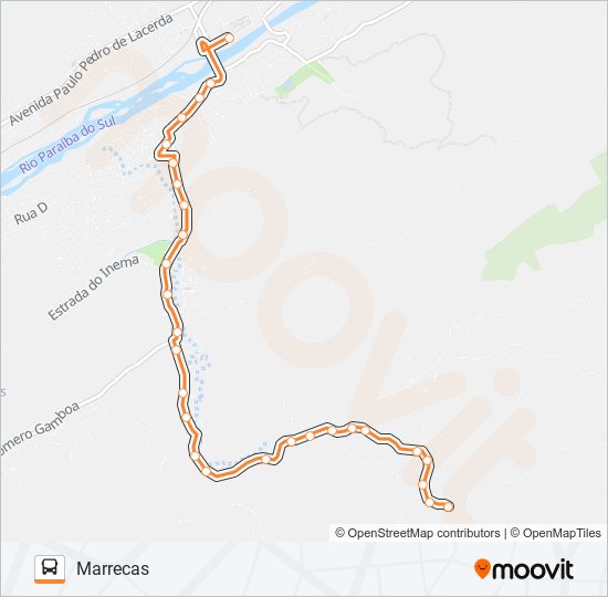 Mapa da linha 104 de ônibus