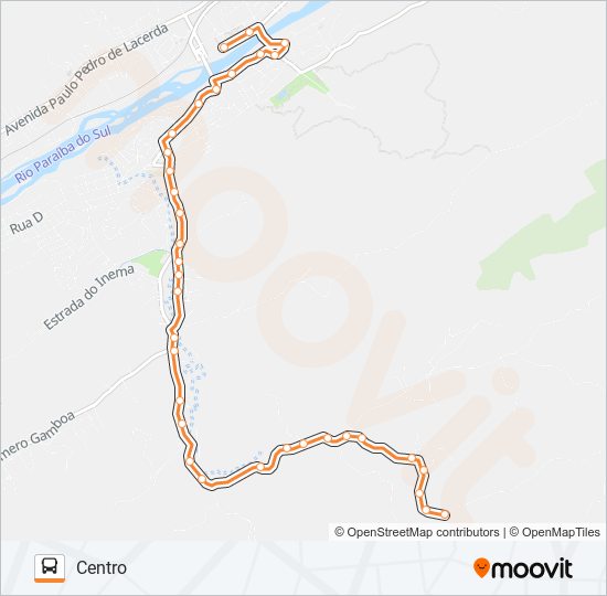 Mapa da linha 104 de ônibus