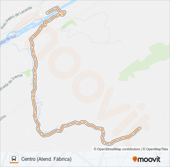 Mapa da linha 104 de ônibus