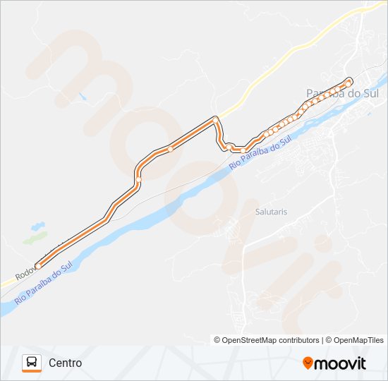 Mapa da linha 108 de ônibus