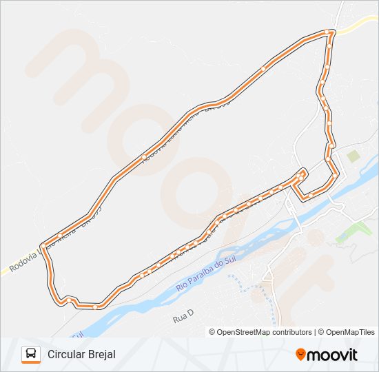Mapa da linha 108 de ônibus