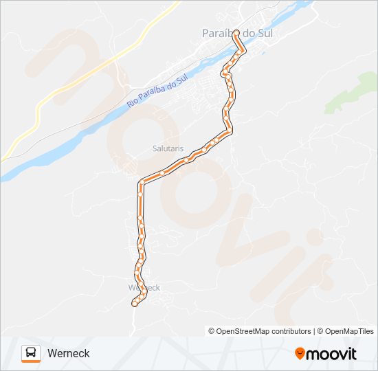 Mapa da linha 113 de ônibus