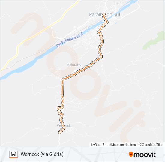 Mapa da linha 113 de ônibus