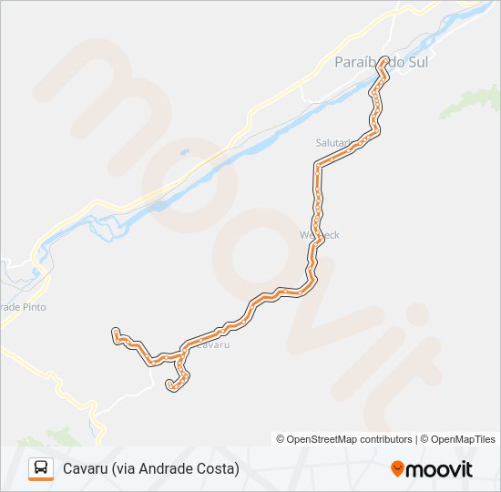 Mapa da linha 117 de ônibus
