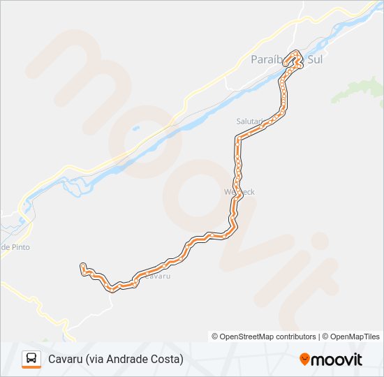 Mapa da linha 117 de ônibus