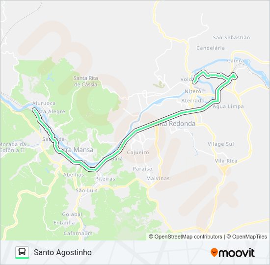 Mapa da linha P730 de ônibus
